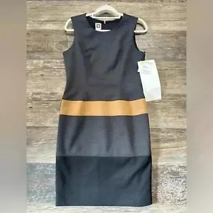 Anne Klein Black and Tan Midi Dress - Picture 1 of 7