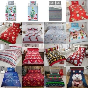 Niños Navidad Funda de Edredón Y Almohada Sets Juego Menor Individual Doble - Imagen 1 de 40