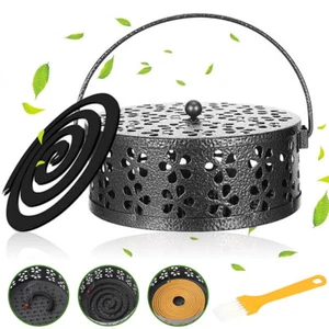 Mückenspirale Halter Moskito-Spule Halter Mückenspirale Behälter mit Bürste - Bild 1 von 15