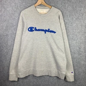 Champion Sportswear Heavy Embroidered Spellout Logo Sweatshirt Retro Grey XL - Picture 1 of 6