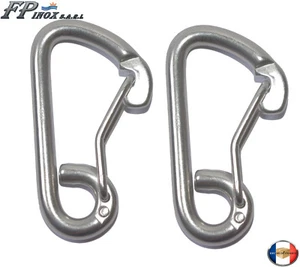 Mousqueton oeil 6mm Ressort Asymétrique Longueur 60mm inox 316 ( Lot de 2 ) - Imagen 1 de 2