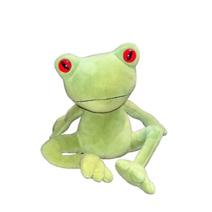 Peluche Jellycat Little Tad Tree Frog 6" verde occhio rosso peluche seduto - Foto 1 di 3