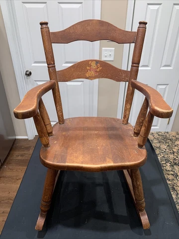 Vintage Ramsdell  Child’s Kids Rocker Rocking Chair Gardner Mass USA Cover
