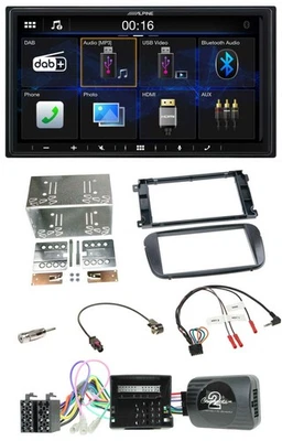 Alpine Bluetooth 2DIN Lenkrad DAB USB Autoradio für Ford S-Max Mondeo Profi schw - Bild 1 von 4