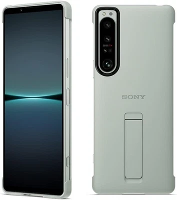 NEW◆ SONY Xperia 1 IV Style Cover with Stand XQZ-CBCT Official case Gray - Image 1 of 2