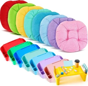 Supervitae Ensemble de 16 coussins de sol pour bureau et salle de classe pour enfants, multicolore - Photo 1/7