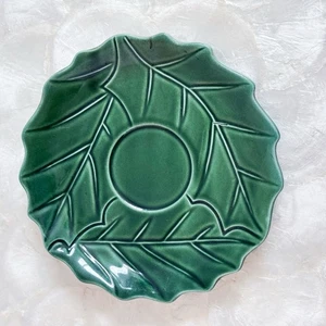 Vtg Lefton Ceramic Green Holly Plate/ Saucer 6017 1971/72 Signed - Picture 1 of 9
