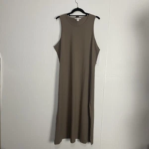 Athleta Women’s Tan Brown NWT Tank Sleeveless Side Slit Maxi Dress Size XL. - Picture 1 of 13