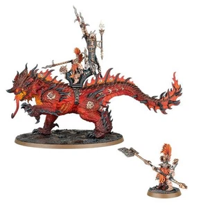 COMMISSION PAINTED Auric Runefather On Magmadroth Fyreslayers Age Of Sigmar - Picture 1 of 11