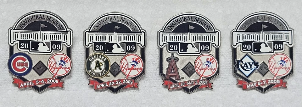 NEW YORK YANKEES YANKEE STADIUM INAUGURAL SEASON SERIES 4 PINS 2009 LE 125 - Image 1 of 1