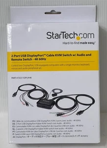 StarTech Commutateur KVM DisplayPort 2 ports avec télécommande audio 4K 60Hz SV211DPUA4K - Photo 1/6