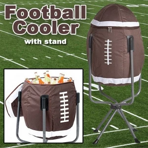Football Shaped Cooler Insulated Portable Metal Stand - Picture 1 of 1