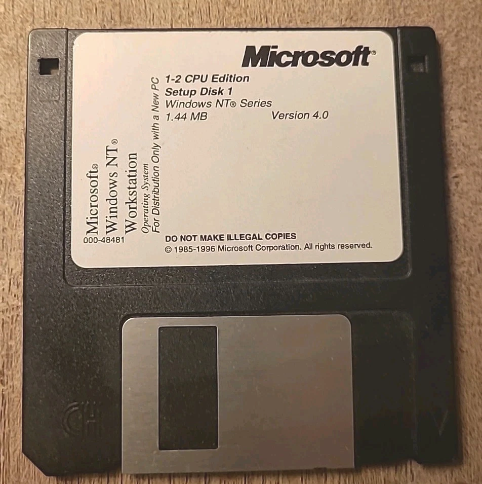 Windows NT Workstation 4.0 Setup Disk 1 Microsoft 1-2 CPU Edition 1.44MB 3.5” - Image 1 of 1