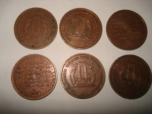 6 NYC Vintage Triborough Bridge Tunnel Authority TBTA Toll Collectible Token +++ - Picture 1 of 6