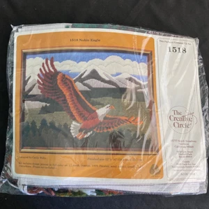 Kit de bordado Noble Eagle Bird Prey 1518 The Creative Circle 100 % lana de colección 1986 - Imagen 1 de 2