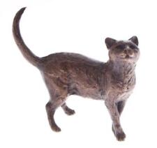 Butler & Peach Detailed Small Solid Bronze Cat Standing Boxed