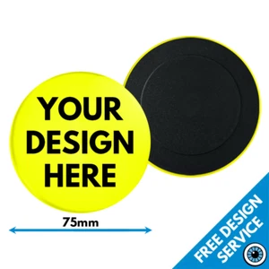 75mm Custom Neon Fridge Magnets • Personalised Printed Fluorescent Promotional  - Picture 1 of 4