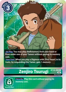Foil Zenjiro Tsurugi BT10-090 R Xros Encounter Digimon TCG - Imagen 1 de 2
