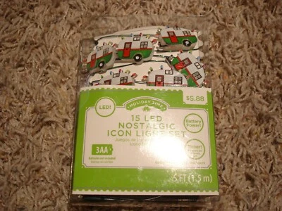 New Holiday Time Nostalgic Icon camper LED lights 5' Christmas battery operated - Image 1 of 4
