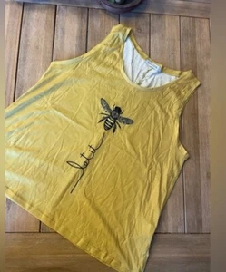 Misslook Yellow Let It Bee Racerback Tank Top Size Large - Picture 1 of 2