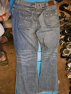 Pantalones de mezclilla deportivos vintage Nike cinta azul para hombre talla 40 X 34 BRS años 90 Y2K.  Foto 1 de 4