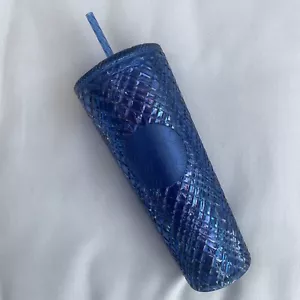 Starbucks 2022 Christmas Holiday Blue Jeweled 24 oz Tumbler Winter New - Picture 1 of 4