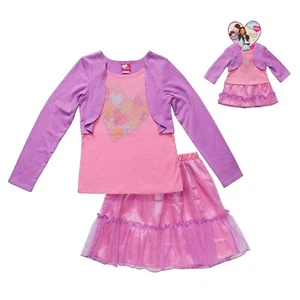Matching Sparkle Heart Outfits Girl S-6/6X & 18" Doll ~ Satin/Mesh Skirt Pink - Picture 1 of 8