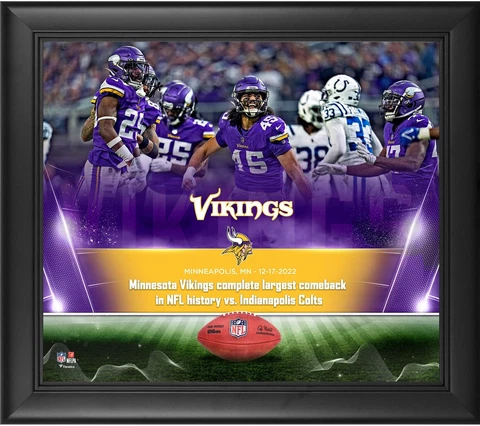 Minnesota Vikings Framed 15" x 17" Largest Comeback in NFL History Collage Cover