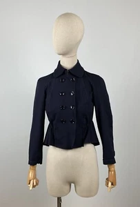 HIGH USE blauer zweireihiger leichter Designer Blazer Jacke Größe 8 - Bild 1 von 20