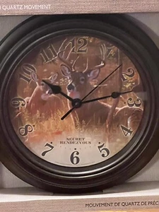 Reflective Art Wall Clock " Secret Rendezvous" 10" RETIRED Clocks - Picture 1 of 2