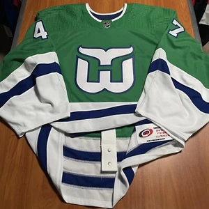Game Worn James Reimer Carolina Hurricanes 2019-20 Hartford Whalers Jersey 58 G - Picture 1 of 14