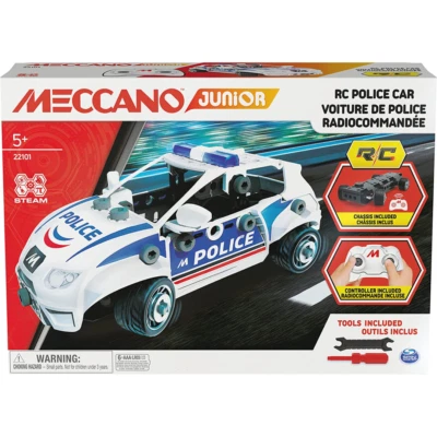 Meccano Junior RC Police Car with Working Boot and Real Tools Model Building Kit - Image 1 of 4
