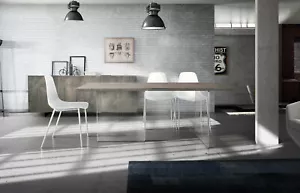 Mesa de Comedor Fijo Studio Oficina Moderno Piernas Vidrio Plan Maciza Design - Imagen 1 de 8