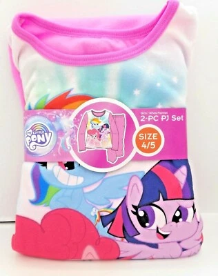  New Girls MY LITTLE PONY 2 piece Flannel Pajamas Sleepwear Set Size 4/5 Pink - Image 1 of 4