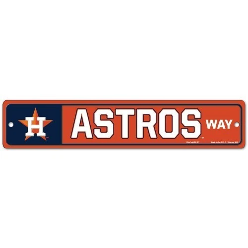 HOUSTON ASTROS WAY ~ MLB Team Logo 3.75 x 19 Wall Display Street Sign Decor - Image 1 of 1
