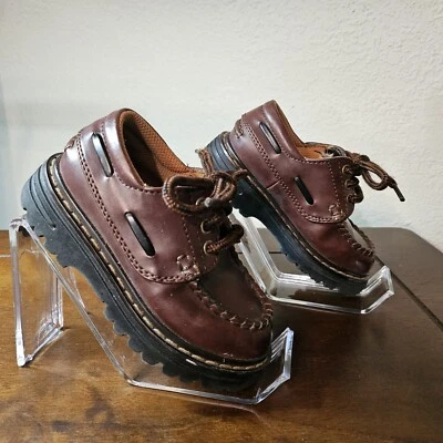 Toddler Boys Shoes Size 6.5 Smart fit Brown faux leather pre-owned very good — 第 1/4 张图片