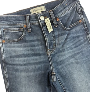Madewell Jeans Mid-Rise Stovepipe Women's 24 Raw Hem Medium Wash NEW NR515 - Picture 1 of 11