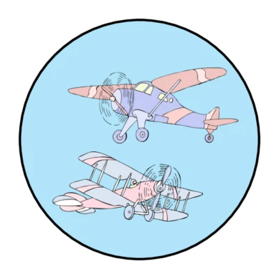 Airplane stickers, labels, tags envelope seals birthday party favors baby shower - Image 1 of 2