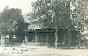 Stockton, CA: RPPC - Home of Philomathean Club - 1915 Panama-Pazifik Postkarte - Bild 1 von 2