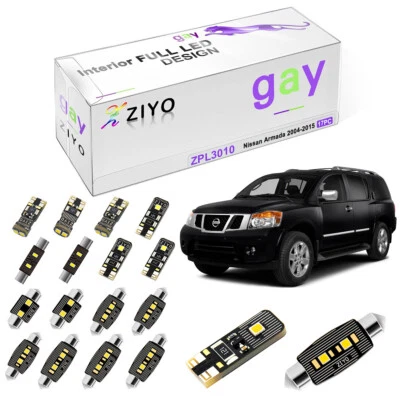 Kit de luces interiores LED blancas de lujo de 17 bombillas para Nissan Armada 2004-2015 Foto 1 de 4