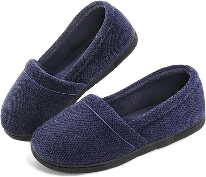 Zapatillas de casa acogedoras suaves de chenilla ligeras para mujer gris azul y fucsia Foto 1 de 1