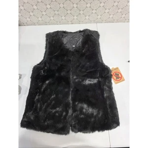 Joujou Gilet Ecopelliccia Donna XS Senza Maniche Nero Vegan Morbido Nuovo con Etichette - Foto 1 di 10