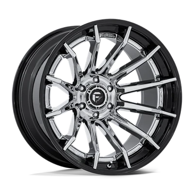 22x12 Fuel FC403 Burn Chrome 带光泽黑色锻造车轮 6x135 (-44 毫米) 4 件套 — 第 1/4 张图片