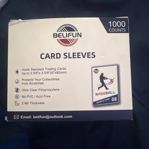 Baseball Card Sleeves****Belgium Card Sleeves 1000 Count - Picture 1 of 4