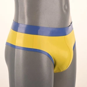 Calzoncillos de goma brasileños para hombre 30"/76 cm cintura amarillo/azul medio - Imagen 1 de 6
