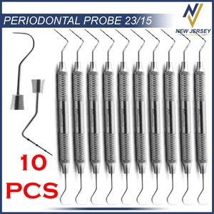 10 Piezas Exploradores Dentales 23/UNC15 Instrumentos Periodontales Doble Punta - Picture 1 of 8