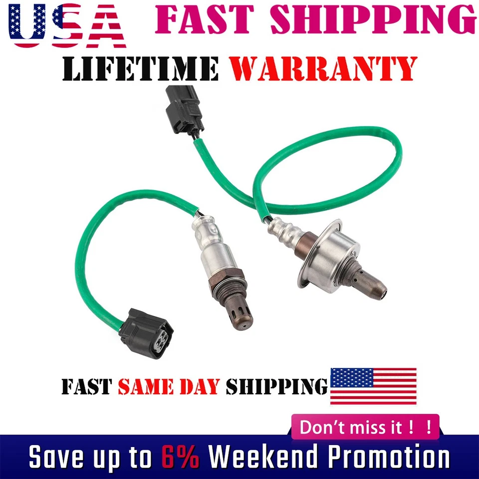 2x Sensor de oxígeno O2 aguas arriba y aguas abajo para 08-12 Honda Accord 09-14 Acura TSX  Foto 1 de 4