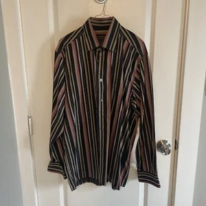 Camisa de manga larga de algodón a rayas para hombre ERMENEGILDO ZEGNA talla grande - Imagen 1 de 7