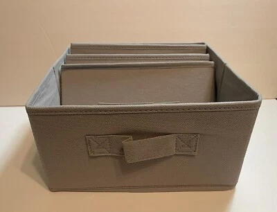 One Gray Collapsible Fabric storage bins half size 10.5" x 5" Organizer Cubby - Image 1 of 3