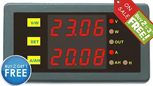 Programable Combo Meter 0-200V 0-100A Voltmeter Ammeter Watt Amper-Hour Timer - Bild 1 von 8